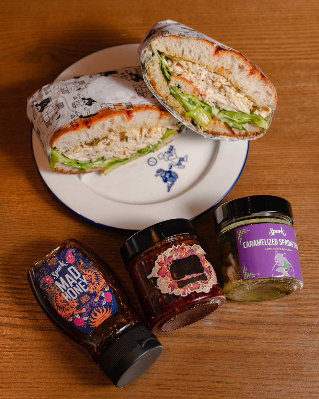 Soy Chicken with Caramelized Spring Onion Sandwich