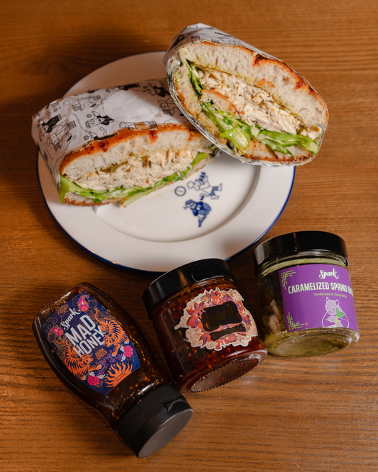 Soy Chicken with Caramelized Spring Onion Sandwich